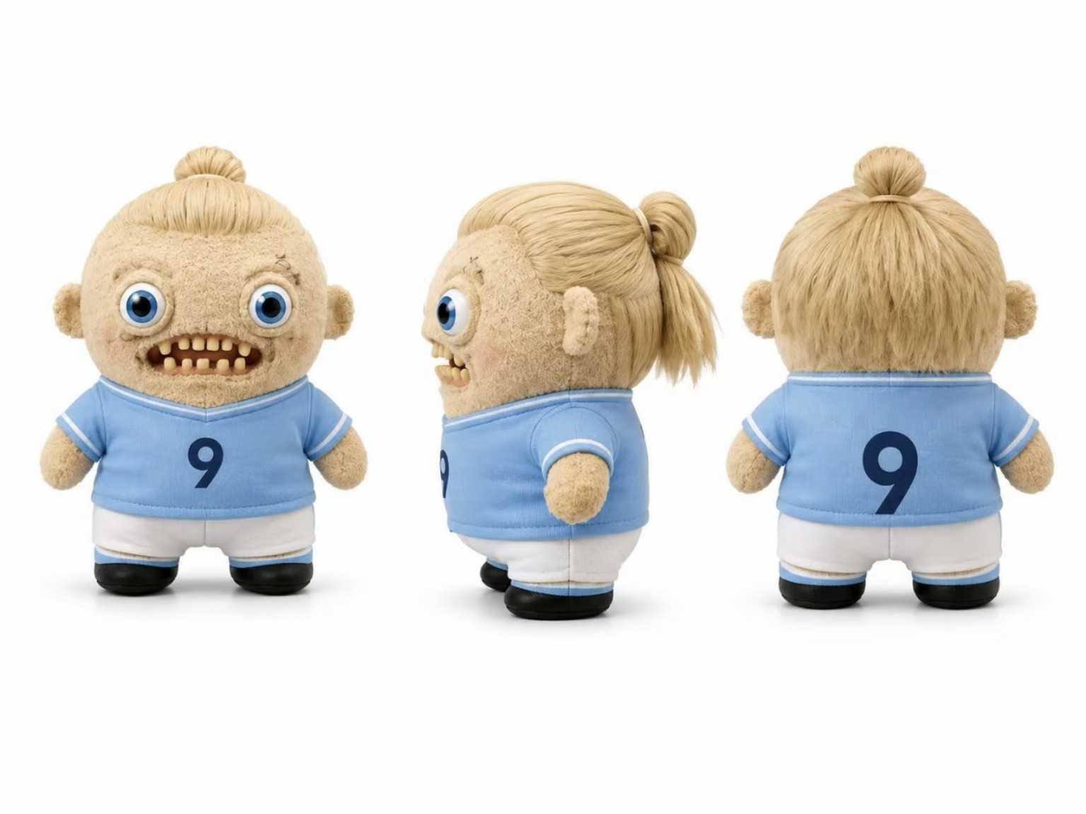 Original reference showing the same Weegler character from the front, side and back.